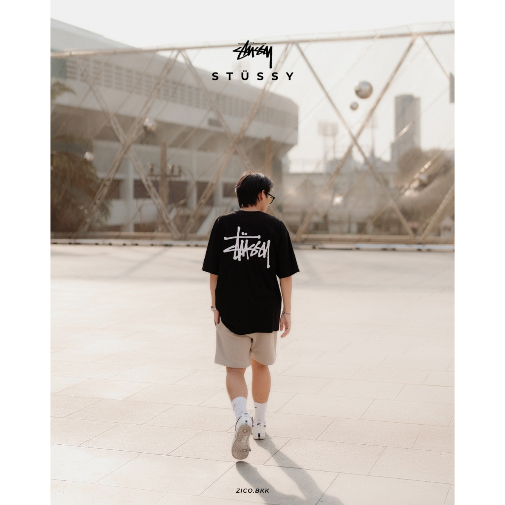 พร้อมส่ง!! [ZICO.BKK] Stussy Basic Logo Tee Black/White