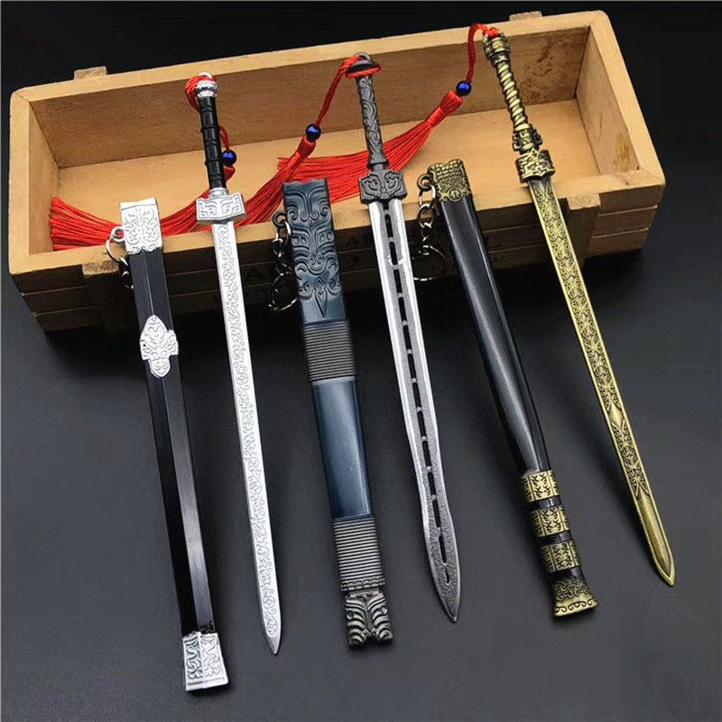 พวงกุญแจดาบจีน Sword King แบบโบราณ สไตล์ Dynasty Qiu Shui Han ขนาด 22 ซม. ของสะสมสุดคูล สำหรับนักเล่