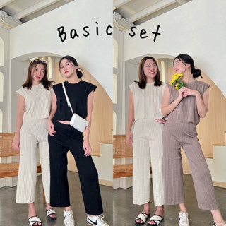 พร้อมส่ง Basic set ชุดเซ็ตใส่ไปทำงานสวยๆ ทรงเบสิค สีพื้น