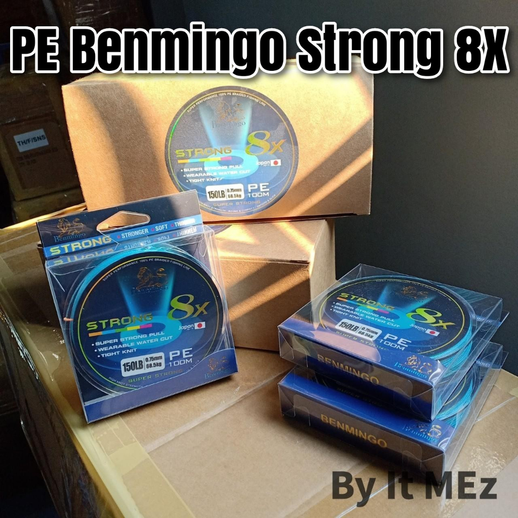ของแท้ ราคาถูก ❗❗ เอ็นตกปลา สายพีอี สาย PE Benmingo Strong 8X ความยาว 100 เมตร ถัก 8 เส้น ทนแรงดึงปล