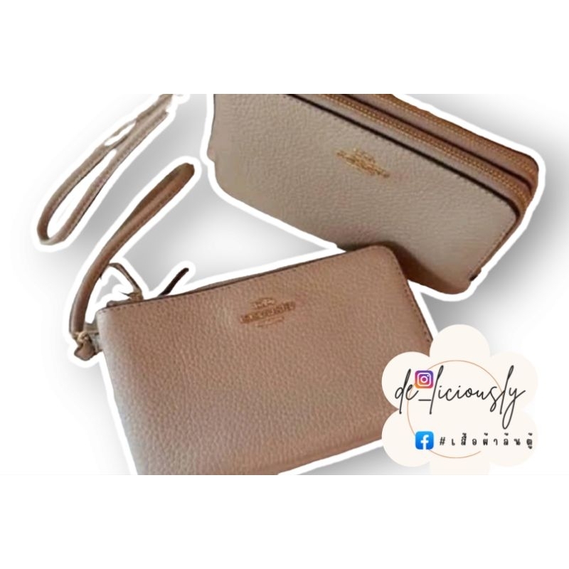 มือสอง​ กระเป๋าคล้องมือ​coach 2 ซิป​ size s