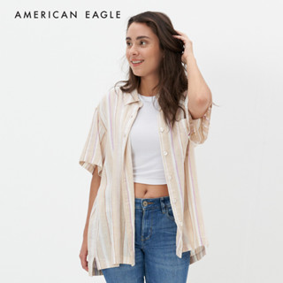 American Eagle Stripe Easy Shirt เสื้อเชิ้ต ผู้หญิง ลายตรง (NWSB 035-5243-207)