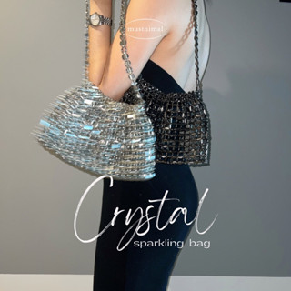 (พร้อมส่งทุกสีค่ะ) MUSTNIMAL | Crystal sparkling bag กระเป๋าสะพายข้างกลิตเตอร์สายปาร์ตี้ y2kเมทัลลิค ตัวแม่