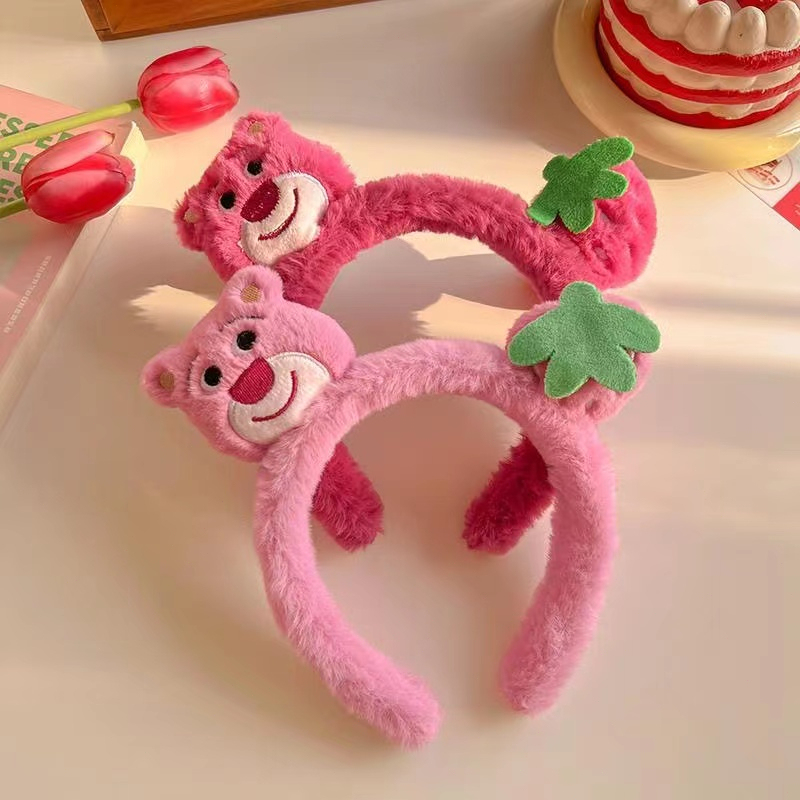 ที่คาดผม ตุ๊กตาหมีสตอเบอรี่ สำหรับล้างหน้าและแต่งหน้า - รูปที่ 5