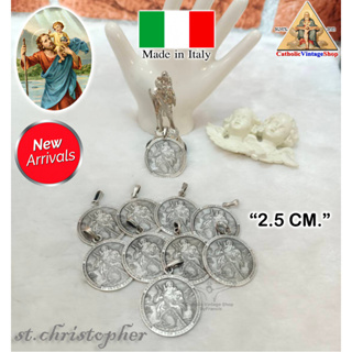 จี้เหรียญนักบุญคริสโตเฟอร์ (St.Christopher) ปกป้องการเดินทาง Catholic Coin คาทอลิก