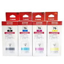 Original Ca(GI-76 INK )(Pigment Black/Cyan/Magenta/Yellow) GI76 Toner Ink Bottles for Canon PIXMA GX6070 GX7070 PNXO