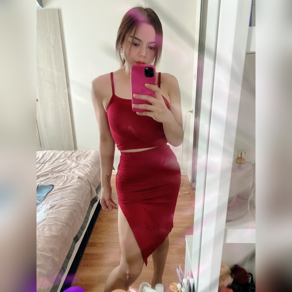 🌈SpinnyHouse🌈 ชุดเซ็ต 2ชิ้น เสื้อสายเดี่ยว + กระโปรง ผ่าข้างผ้าหนามาก เสื้อสายเดี่ยว  😍รุ่น นางเอก คู่เดี่ยว P201A - รูปที่ 6