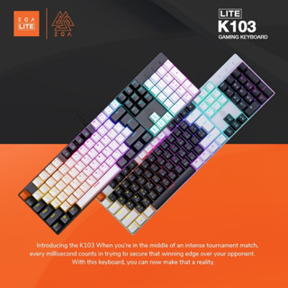 คีบอร์ด EGA Type K103 Lite Gaming Keyboard Mechanical Switch คีบอร์ดแมคคานิคอล คีย์บอร์ดเกมมิ่ง ไฟ RGB ประกันศูนย์ 1 ปี