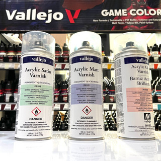 VALLEJO Hobby Paint Spray VARNISHES 400ml สีเคลือบ จบงาน Top coat สีเคลียเงา ด้าน กึ่งเงาด้าน