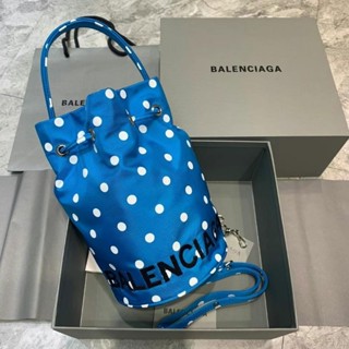 BALENCIAGA WOMENS WHEEL SMALL DRAWSTRING BUCKET BAG [SALE]