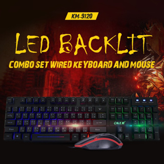 OKER GAMING KEYBOARD COMBO SET WIRED KEYBOARD &amp; MOUSE KM-9120