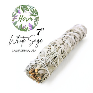 (7" นิ้ว) White sage แคลิฟอร์เนีย ไวท์เสจ จุดไล่พลังงานไม่ดี ป้องกันพลังงานชั่วร้าย