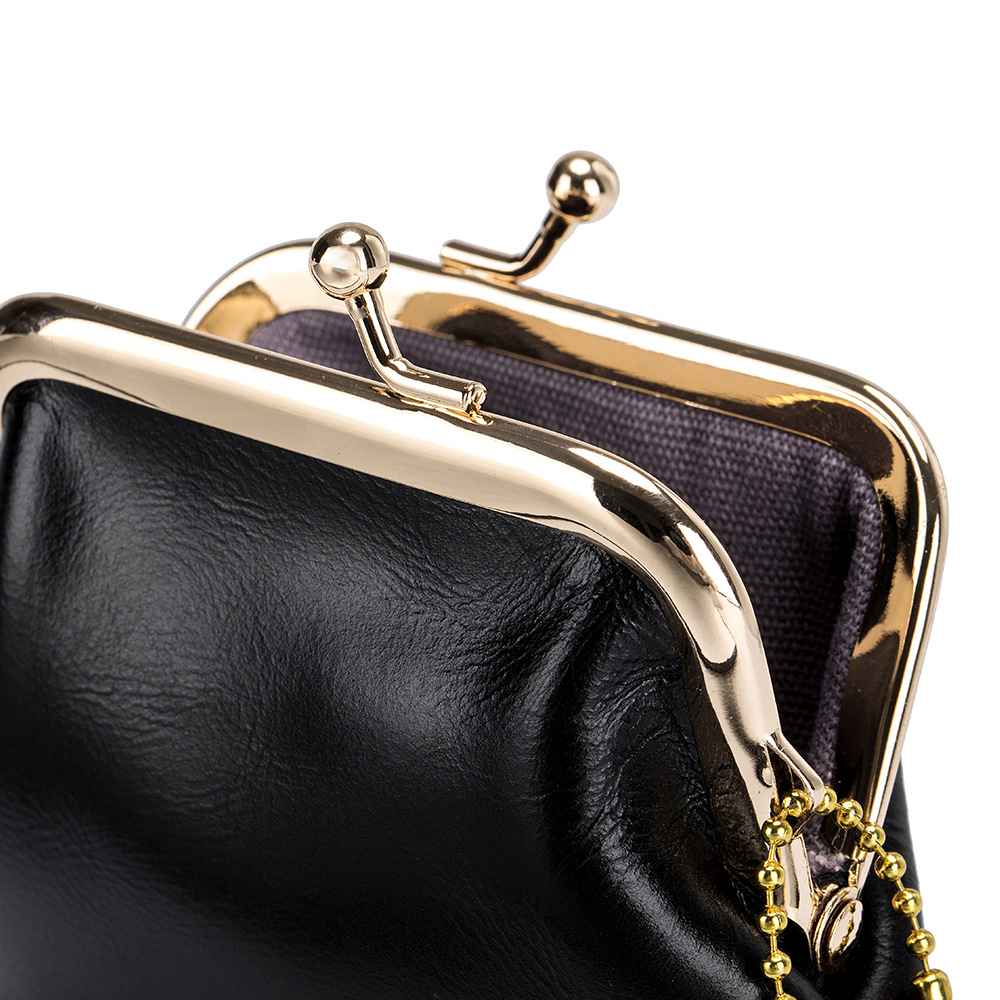 กระเป๋าป๊อกแป๊ก หนังวัว หนังแท้ เงา สวยมาก ขนาดเล็ก กะทัดรัด พกพาง่าย น่ารักน่าใช้มาก ใส่เงินย่อย เหรียญ - รูปที่ 5