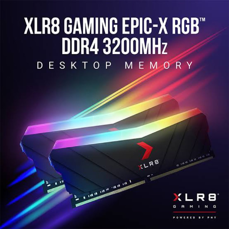 RAM DDR4(3200) 8GB PNY XLR8 RGB BLACK (MD8GD4320016XRGB)