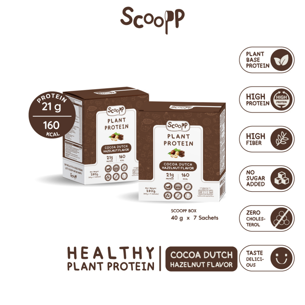 (Clearance Sale)"เซ็ตคู่ใจ" Scoopp Plant Protein โปรตีนพืช ทดแทนมื้ออาหาร 2 กล่อง :Exp 02/2025