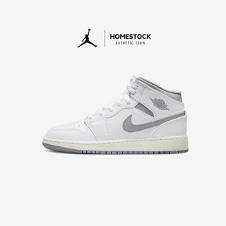 [พร้อมส่ง ของแท้100%‼️] AIR JORDAN 1 MID (GS) “Neutral Grey”