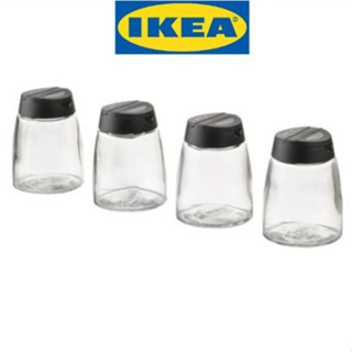 IKEA 365+ IHÄRDIG อิเกีย365+อีฮาดิก ขวดใส่เครื่องเทศ, แก้ว/ดำ, 15 ซล. IKEA