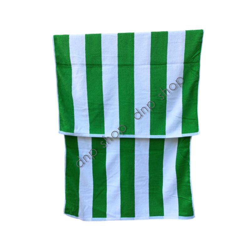 ผ้าขนหนู  เช็ดตัวโรงแรม Cotton 100% สีขาว-เขียว ไซส์ใหญ่ 30" x 60"  (17 ปอนด์)