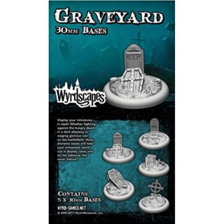 🔥มีของพร้อมส่ง🔥 Wyrd Miniatures Malifaux Wyrdscapes Graveyard 30mm Bases x5 WYRWS007 โมเดลพลาสติก ต้องประกอบทำสีเอง