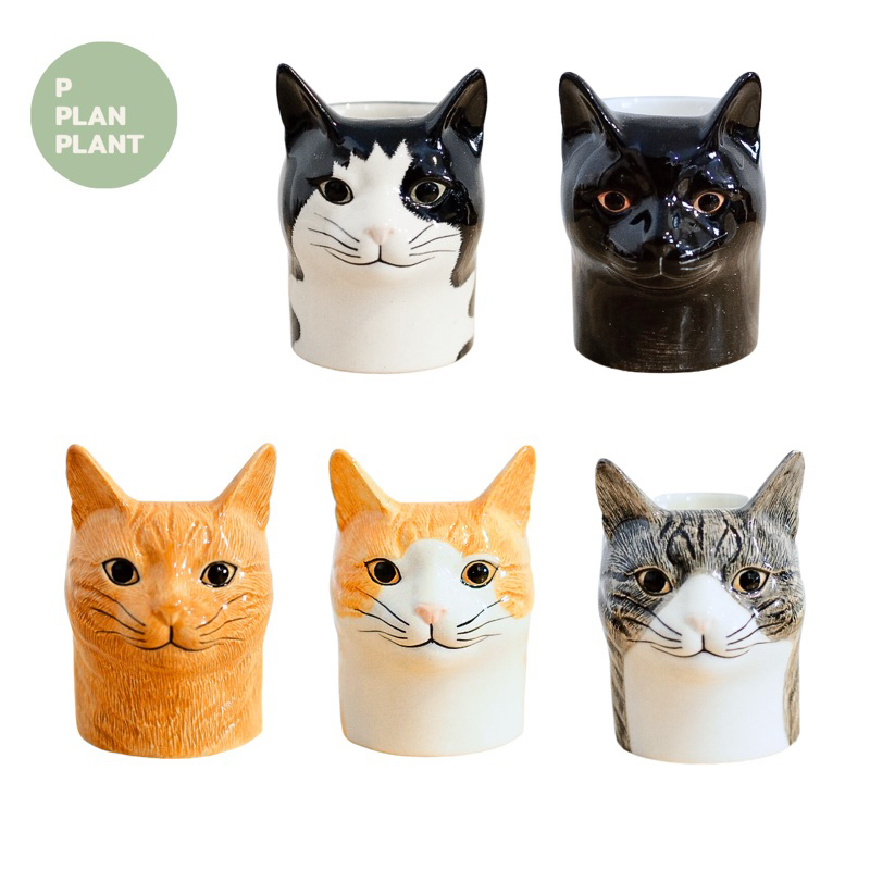 Cat Pen Holder : ที่ใส่ปากกา แจกัน เซรามิครูปแมว ของแต่งบ้าน **กรุงเทพมีส่งด่วน!**