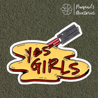 🇹🇭 พร้อมส่ง : เข็มกลัดลายลิปสติก “YES GIRLS” | “YES GIRLS” Lipstick Enamel Brooch Pin.