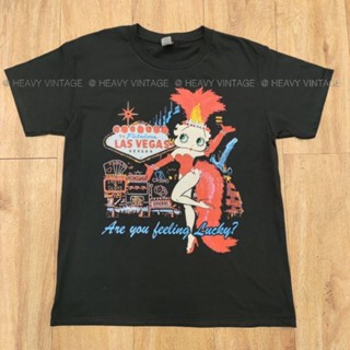 BETTY BOOP LASVEGAS GILDAN ULTRA เสื้อวง เสื้อทัวร์ เสื้อลายการ์ตูน