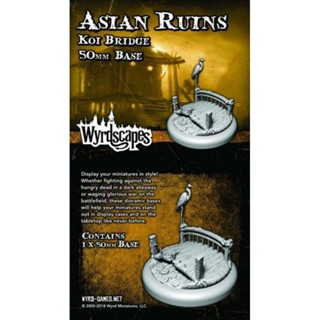 🔥มีของพร้อมส่ง🔥 Wyrd Malifaux Wyrdscapes Asian Ruins Koi Bridge 50mm Base WYRWS014 โมเดลพลาสติก ต้องประกอบทำสีเอง