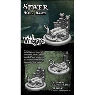 🔥มีของพร้อมส่ง🔥 Wyrd Miniatures Malifaux Wyrdscapes Sewer 40mm Bases x2 WYRWS005 โมเดลพลาสติก ต้องประกอบทำสีเอง