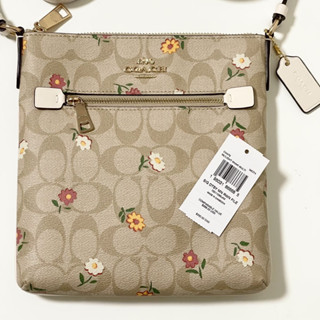 👑ผ่อน0%~แท้100%👑 CH479 กระเป๋าสะพาย COACH  MINI ROWAN FILE BAG IN SIGNATURE CANVAS WITH NOSTALGIC DITSY PRINT