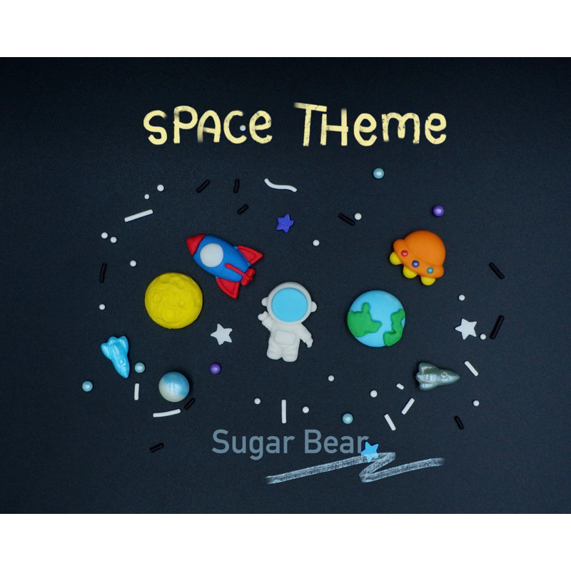 เซท นักบิน อวกาศ (In to Space) น้ำตาลตกแต่งเค้ก คัพเค้ก