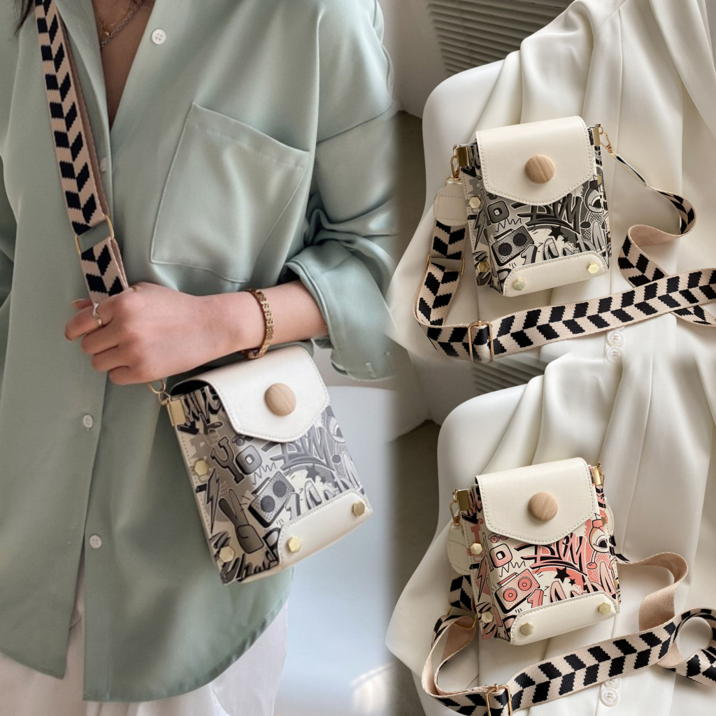 กระเป๋าถัก Net bag  กระเป๋าสะพายข้างแฟชั่น กระเป๋าสาน (A315)