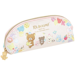 กระเป๋า Rilakkuma Niko Niko Happy for You Pen Case แบบยาว ใส่เครื่องเขียนได้ ขนาด 8 x 20 x 5 ซม.