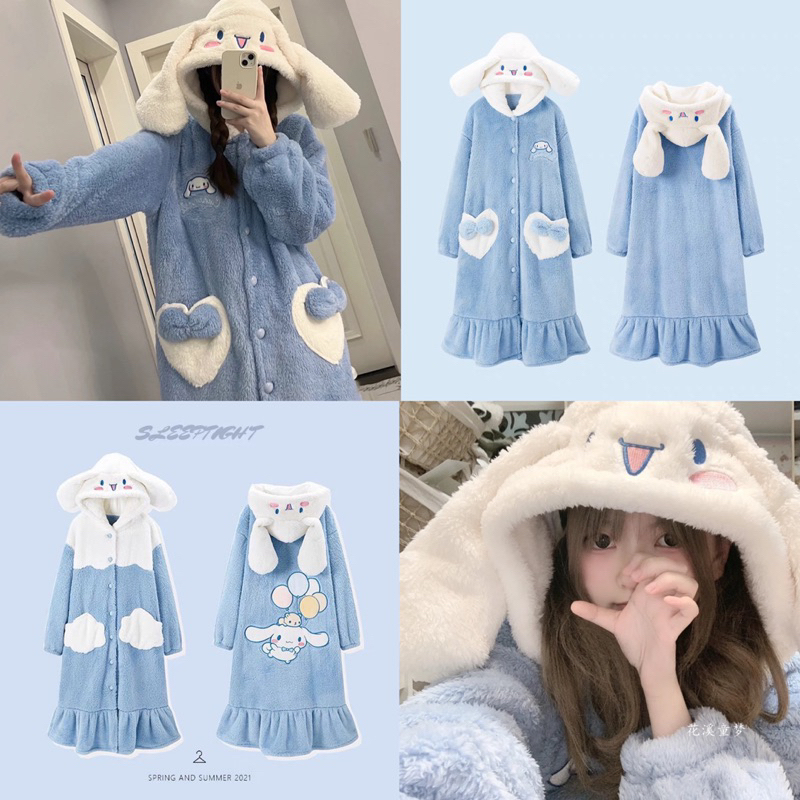 พร้อมส่ง ชุดน่ารัก Cinnamoroll ชินนามอลโรล สีฟ้าขาวน่ารัก ชุดคอสเพลย์ ชุดมาสคอต ชุดนอน ชุดแฟนซี ชุดปาร์ตี้ 19002 19003