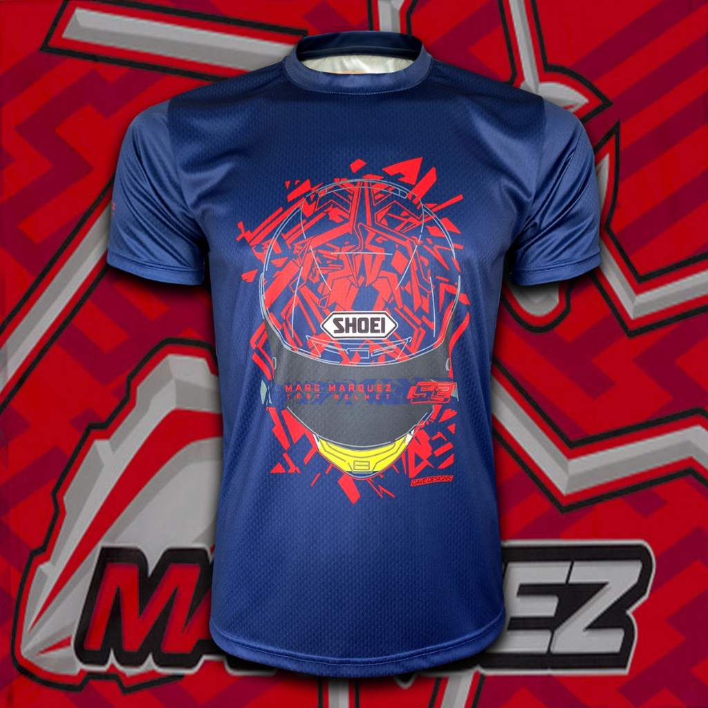 เสื้อยืดคอกลม โมโตจีพี สำหรับแฟนคลับ มาร์ก มาร์เกซ/Test Helmet #MG0114 พิมพ์ลายทั้งตัว ไซส์ S-5XL