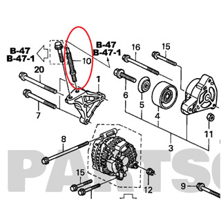 Bolt, Stud น็อตสตัท โบ้ลท์สตัด (12X91) แท้ Honda เบิกศูนย์