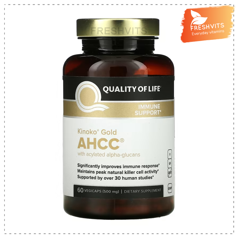 Quality of Life,AHCC Kinoko Gold 500 mg, 60 capsules