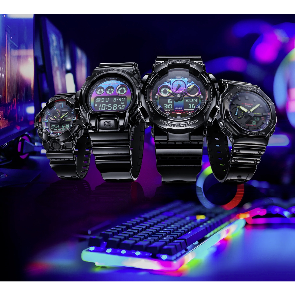 New G-shock  Series Ga-100RGB Ga-700RGB Ga-2100RGBDw-6900RGB ประกันศูนย์ Cmg  1 ปี(DW-6900RGB-1A)