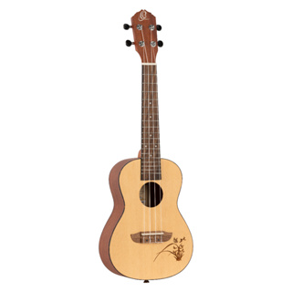 ORTEGA Concert Ukulele - Bonfire Series - Natural Spruce - laser engraved (RU5)