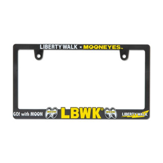 Raised LIBERTY WALK x MOONEYES Logo License Plate Frame for JPN size [MG062BKLB]กรอบป้ายทะเบียน