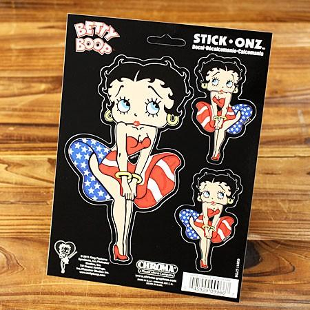 STICK-ONZ Decal Betty Boop American Flag [DA9966]