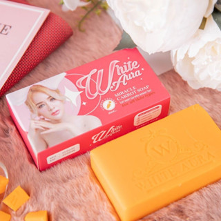 สบู่ไวท์ออร่า White Aura Miracle Carrot Soap  (แพ็กเก็จใหม่)