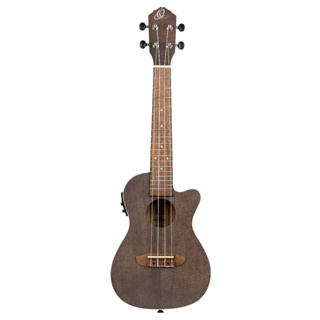 ORTEGA Earth Series Concert Ukulele - Coal Black Acoustic Electric (RUCOAL-CE)