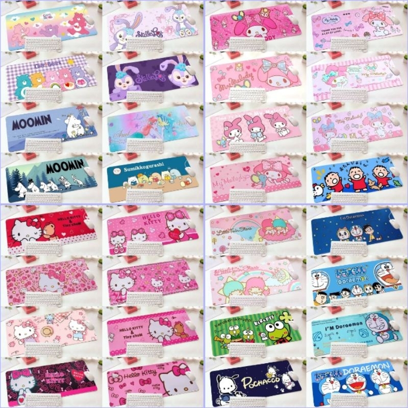 พร้อมส่งในไทย⭐️แผ่นรองแป้นพิมพ์ รองคีย์บอร์ด ปูโต๊ะ หนานุ่ม แบบยาว เย็บขอบเรียบร้อย