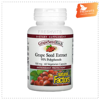 Natural Factors,Grape Seed Extract, 100 mg, 60 Vegetarian Capsules