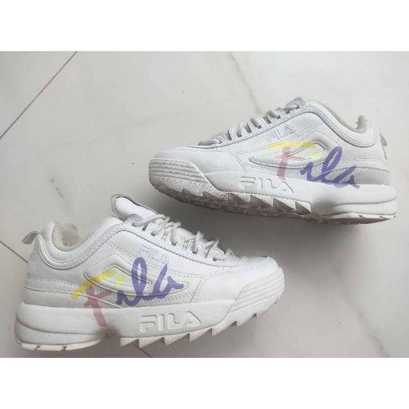 พร้อมส่ง แท้ - มือสอง 👟👟 37, 39 Fila disruptor 2 Script 💯 พร้อมกล่อง