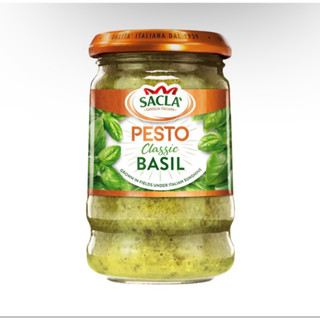 Sacla pesto classic basil 190g. ซอสเพสโต้สูตรคลาสสิค ใบโหระพา นำเข้าจากอิตาลี🇮🇹