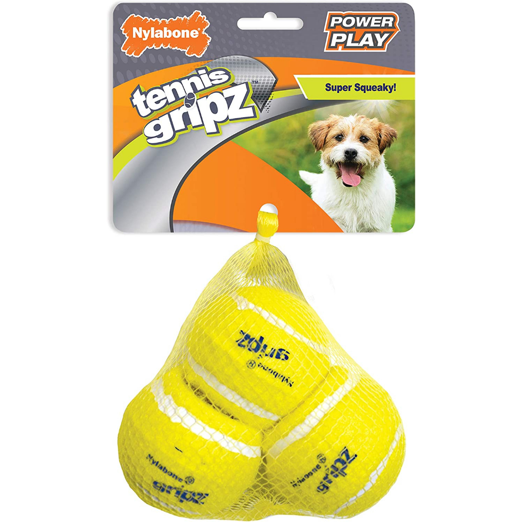 Nylabone Tennis Ball Gripz 3/pk ลูกเทนนิสมีรอยบุ๋มกระเด้งคาดเดาไม่ถูกกัดและคาบง่ายสำหรับสุนัขDog Toy - รูปที่ 7