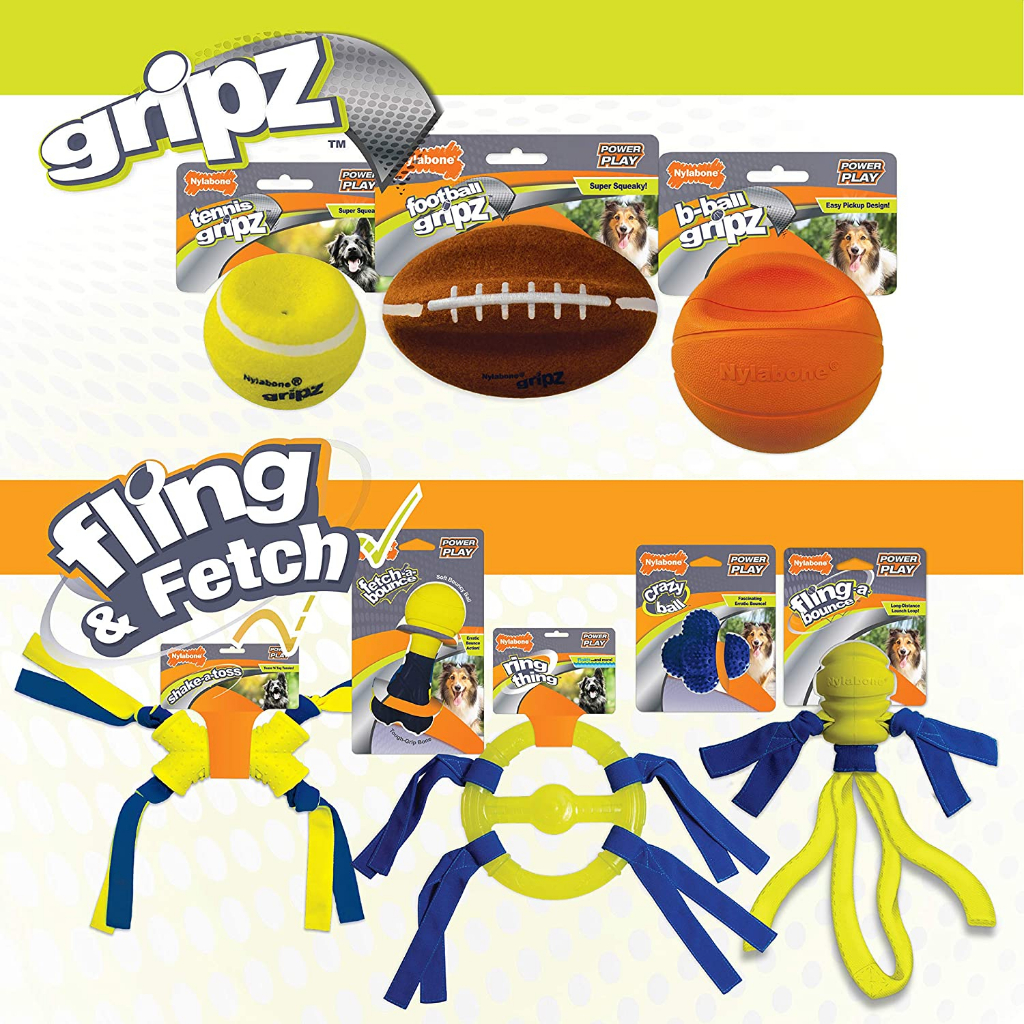 Nylabone Tennis Ball Gripz 3/pk ลูกเทนนิสมีรอยบุ๋มกระเด้งคาดเดาไม่ถูกกัดและคาบง่ายสำหรับสุนัขDog Toy - รูปที่ 4