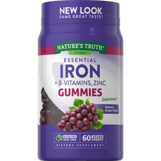 Nature’s Truth Essential IRON Gummies + B-Vitamins, Zinc (60กัมมี่) ระบบภูมิคุ้มกัน สร้างเม็ดเลือดแดง