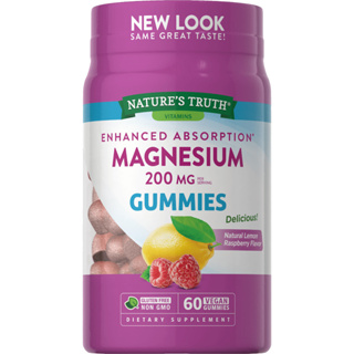 Nature’s Truth Magnesium 200 mg. Gummies (60กัมมี่) กัมมี่แมกนีเซียม บำรุงประสาท กระดูก และหัวใจ ผ่อนคลาย